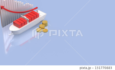 The Ship for Transport or Business concept 3d Rendering. 131770883