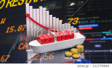 The Ship for Transport or Business concept 3d Rendering. The Ship for Transport or Business concept 3d Rendering. 131770884