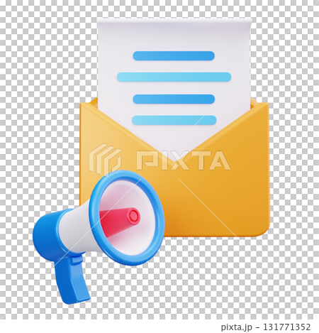 3D Email Marketing Campaign Notification 131771352