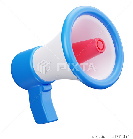 3D Colorful Megaphone Announcement Symbol 131771354