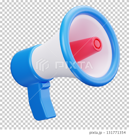3D Colorful Megaphone Announcement Symbol 131771354