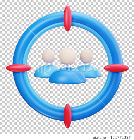 3D Targeted Audience In Focus Circle 131771357