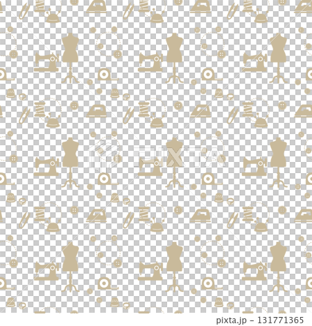 手工/縫紉無縫圖案(簡單、輪廓、米色) 手工/縫紉無縫圖案(簡單、輪廓、米色) 131771365