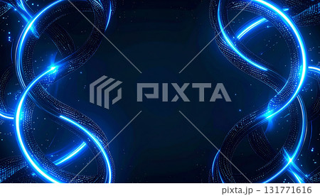 光の曲線が左右に描かれた近未来的背景 光の曲線が左右に描かれた近未来的背景 131771616