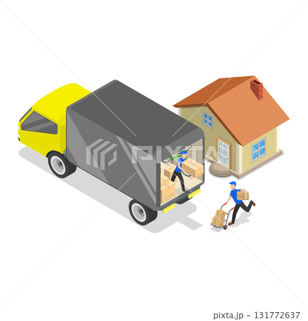 3D Isometric Flat Vector Illustration of Delivery Company, Logistics Network. Item 3 131772637
