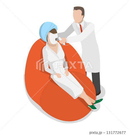 3D Isometric Flat Vector Illustration of Cosmetic Procedures, Anti-aging Treatment. Item 1 131772677