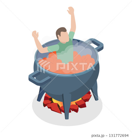 3D Isometric Flat Vector Set of Underworld Objects, Evil Characters and Devil Elements. Item 2 131772694