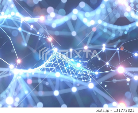 AI・データ解析の背景素材／未来的なテクノロジーネットワーク 131772823