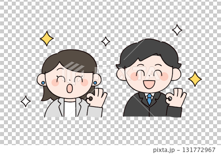 スーツの男女2人のイラスト スーツの男女2人のイラスト 131772967
