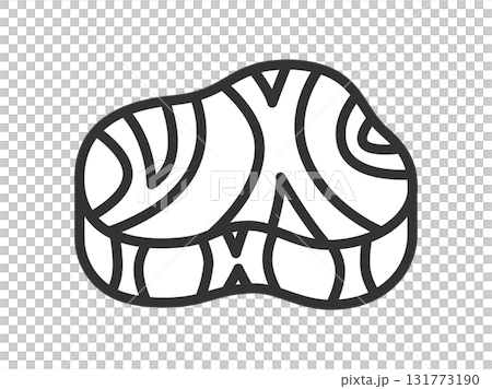 生の、フィレステーキ肉のアイコン（線画）のイラスト 131773190