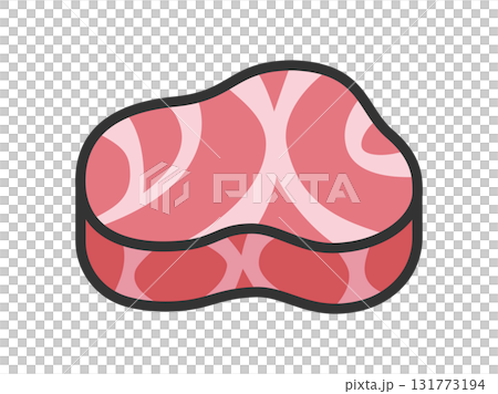 生裡肌牛排肉圖示插圖(線條畫顏色) 生裡肌牛排肉圖示插圖(線條畫顏色) 131773194