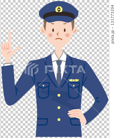 注意する警察官のイラスト 131773204
