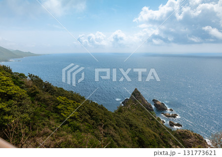 春の青空と海　西部林道地域　世界自然遺産屋久島 131773621