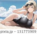 【夏】水着女性イラスト　ビーチ　（AI生成画像） 131773909