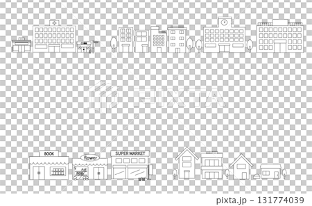 シンプルな街並みのイラスト 131774039