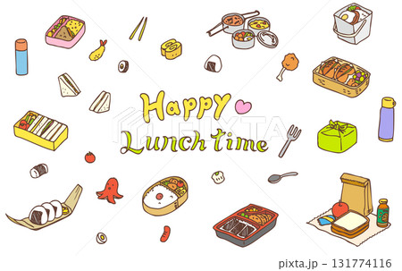 ランチボックスイラスト（カラー） 131774116