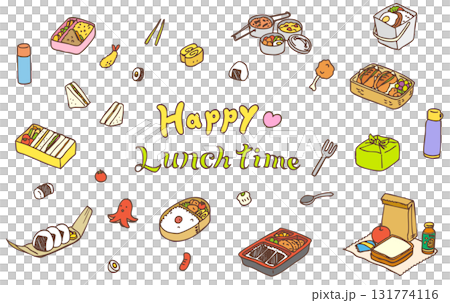 ランチボックスイラスト（カラー） 131774116