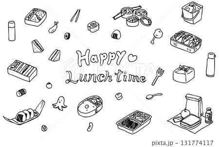 ランチボックスイラスト(線) ランチボックスイラスト(線) 131774117