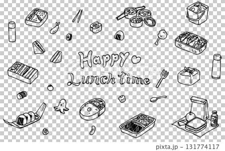 ランチボックスイラスト(線) ランチボックスイラスト(線) 131774117