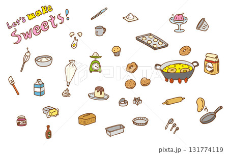 お菓子作りイラスト（カラー） 131774119