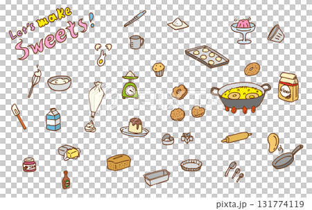 お菓子作りイラスト（カラー） 131774119