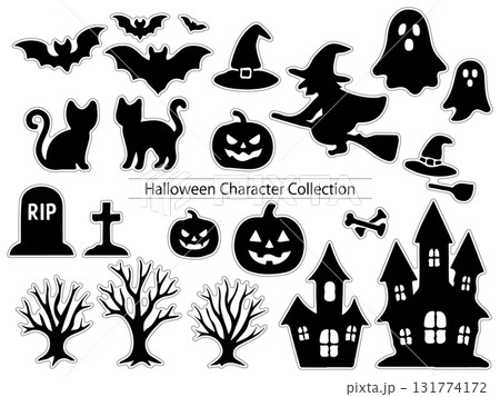 ハロウィン シルエット キャラクターセット 131774172
