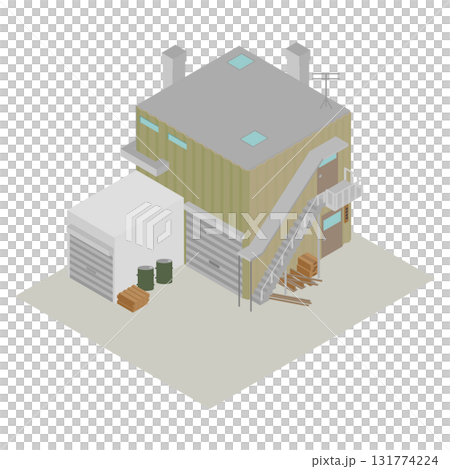Isometric retro factory, workshop building illustration (Japanese small factory) Isometric retro factory, workshop building illustration (Japanese small factory) 131774224