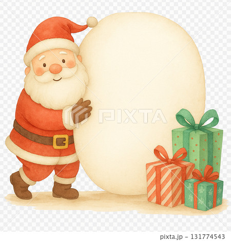 プレゼントの箱を持ったサンタクロース 131774543