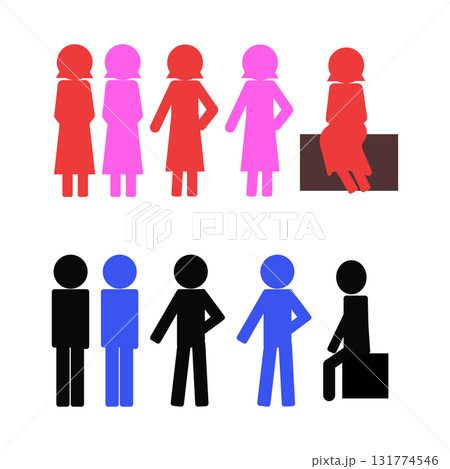 男女のシルエットイラスト 131774546