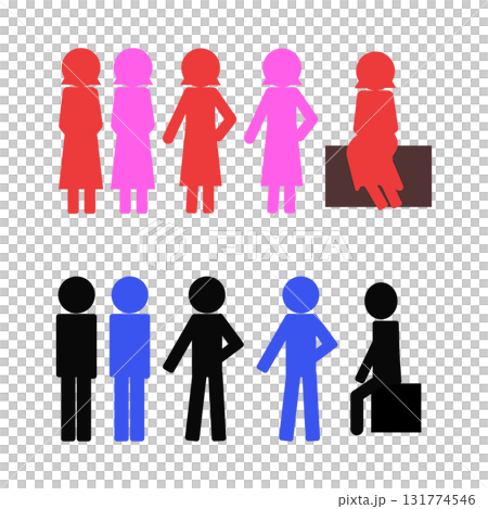 男女のシルエットイラスト 131774546