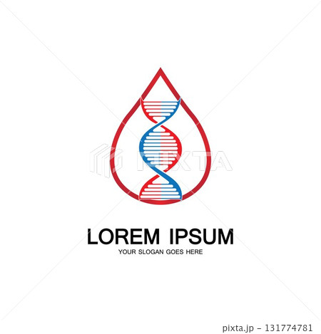 Blood DNA genetic icon sign logo Blood DNA genetic icon sign logo 131774781
