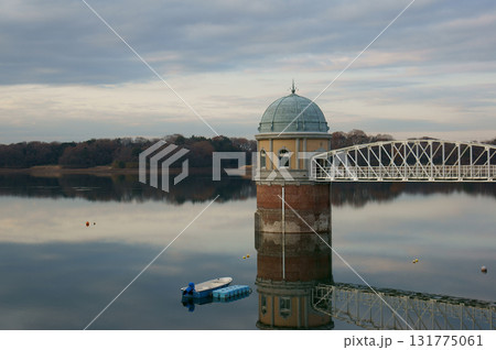 多摩湖(村山貯水池)の取水塔 131775061