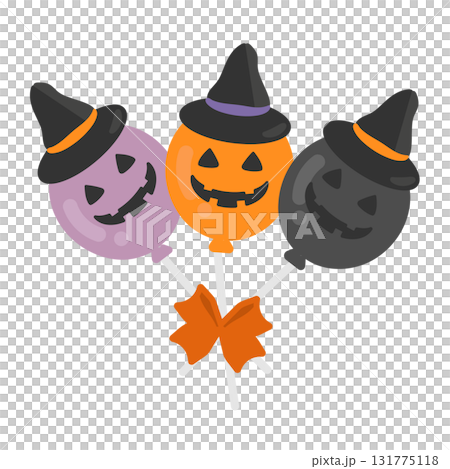 Balloons, candy, Halloween illustration 131775118