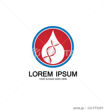 Blood DNA genetic icon sign logo 131775207