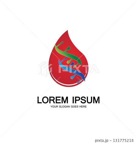 Blood DNA genetic icon sign logo Blood DNA genetic icon sign logo 131775218