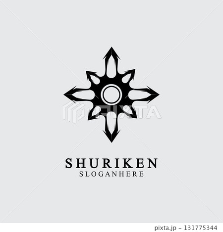 ninja shuriken black solid icon modern design, isolated on white background. flat style for graphic design template. suitable for logo, web, UI, mobile app. vector illustration ninja shuriken black solid icon modern design, isolated on white background. flat style for graphic design template. suitable for logo, web, UI, mobile app. vector illustration 131775344