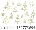 手書き風クリスマスツリー　セット 131775696