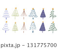 手書き風クリスマスツリー　セット 131775700