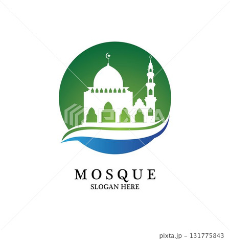 Mosque icon vector Illustration design template Mosque icon vector Illustration design template 131775843