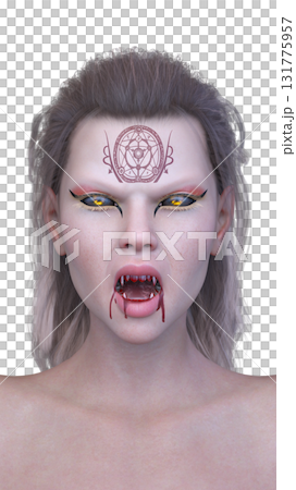 女吸血鬼臉部特寫 131775957