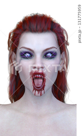 女性ヴァンパイアの顔クローズアップ 131775959