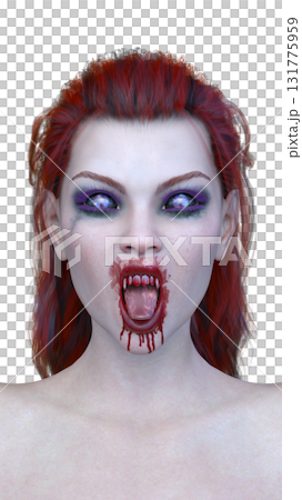 女性ヴァンパイアの顔クローズアップ 131775959