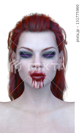 女性ヴァンパイアの顔クローズアップ 131775960