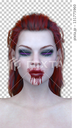 女性ヴァンパイアの顔クローズアップ 131775960