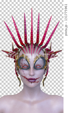 Female vampire face close up 131775961