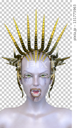 女性ヴァンパイアの顔クローズアップ 131775963