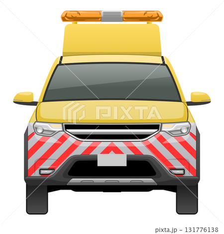 前方から見た車のイラスト（SUVタイプの道路パトロールカー） 131776138
