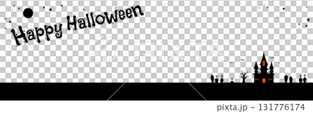 ハロウィンの怪しい館の背景素材 バナーサイズ ハロウィンの怪しい館の背景素材 バナーサイズ 131776174