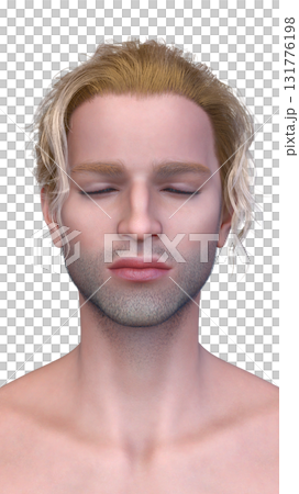 Male vampire face close up 131776198