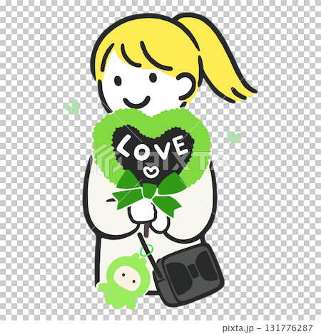 A simple illustration of a cute girl holding a fan for her favorite anime. 131776287